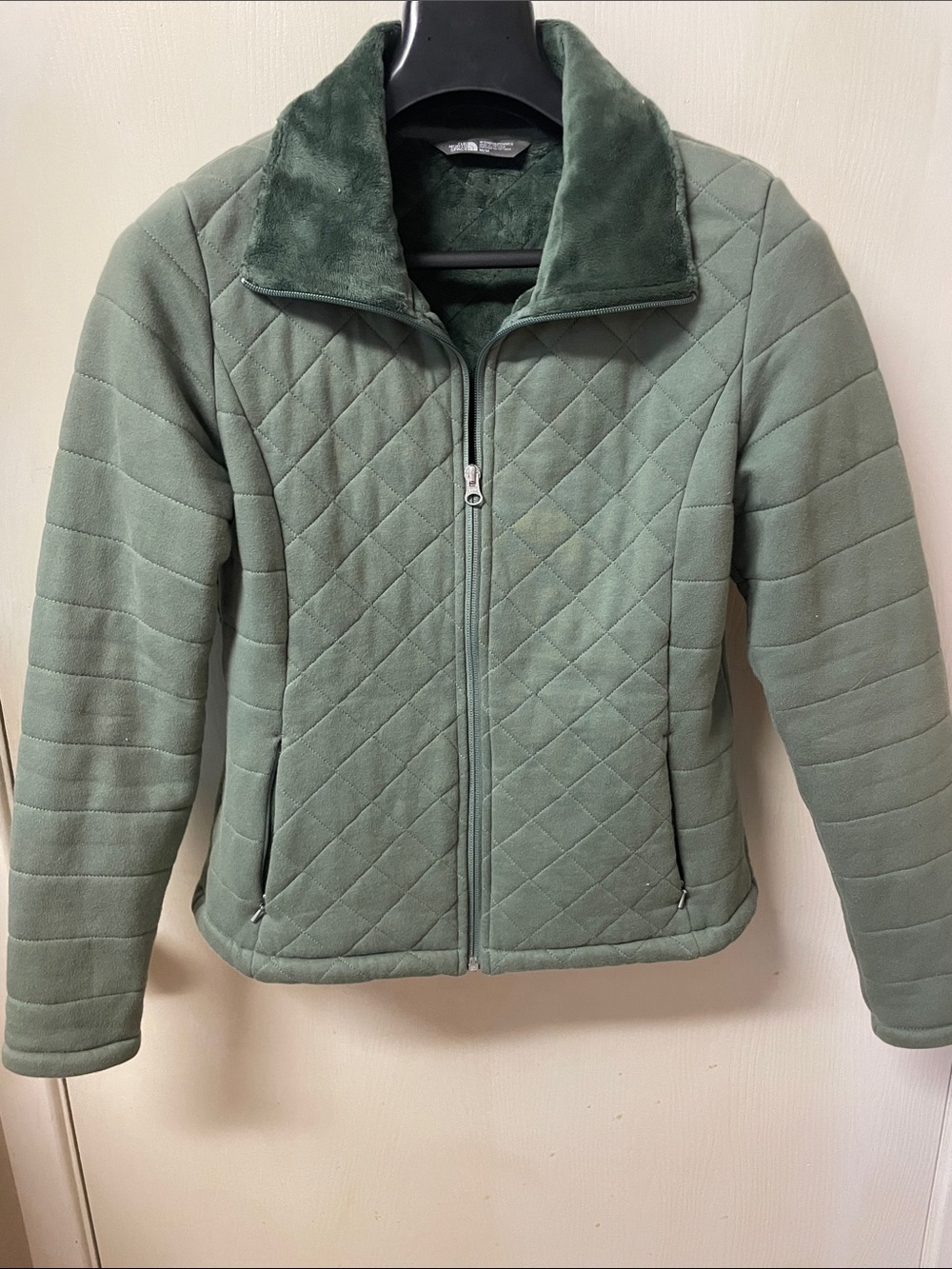 Quilted Green Fleece-Lined Women's Jacket